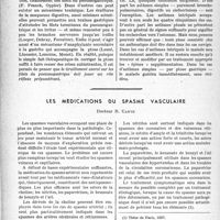 2971 - Page 2962 - Partie scientifique. Travaux originaux. Clinique médicale infantile. Asthme et ptose gastrique, par le Docteur Léon Michelet / Les médications du spasme vasculaire, Docteur R. Cante