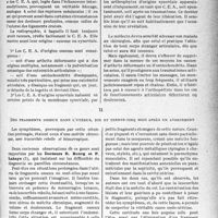 2976 - Page 2967 - Partie scientifique. Travaux originaux. Au chevet des patients. Quand le médecin est appelé à connaître d’un corps étranger articulaire et à le distinguer d’autres lésions / Des fragments osseux dans l’utérus, dix et trente-cinq mois après un avortement