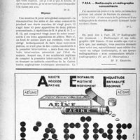 3013 - Page 3004-LX - Correspondance. Application des tarifs d’honoraires. Assurances sociales. Deux interventions effectuées à moins de vingt jours d’intervalle / Accidents du Travail. Radioscopie et radiographie concomitante