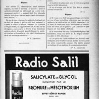 3014 - Page LXI-3005 - Correspondance. Application des tarifs d’honoraires. Accidents du Travail. L’accord pour radiographie, quid en cas de divergence ? / Fracture des deux os de la jambe