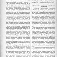 3045 - Page 3036 - Partie scientifique. L’actualité scientifique. La Presse. Conceptions nouvelles sur l’évolution générale de la maladie tuberculeuse [(La Presse Médicale, 3 juillet 1937)] / La plasmathérapie dans les états de déshydratation du nourrisson [(Bull. Gén. de Thérapeutique, n° 3, 1937)]