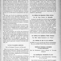 3052 - Page 3043 - Partie scientifique. L’actualité scientifique. Les Congrès. Congrès international de l'insuffisance hépatique, (Vichy – septembre 1937). La peau et le foie; par M. Erich Urbach / Le foie et les glandes endocrines, par le Professeur Parhon / Les gros foies de l’enfance, par MM. Robert Debré, Sémelaigne et E. Gilbrin / Les œdèmes des hépatiques. Étude clinique, par M. Jean Olmer / Les œdèmes des hépatiques. Étude chimique, par MM. André Lemaire et A. Varay / Les relations du foie et de la nutrition, par MM. Crandall, Elton, Bassler et Godstein / Syndromes hépatiques neurogènes et neuro-endocriniens, par les professeurs Pende et Bufano / Les insuffisances circulatoires du foie, par MM. Villaret, Justin-Besançon, Cachera et R. Fauvert