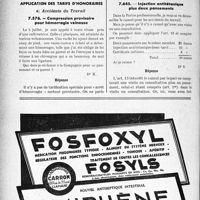 3079 - Page 3070-LVIII - Correspondance. Questions diverses. Application des allocations familiales / Application des tarifs d'honoraires. Accidents du Travail. Compression provisoire pour hémorragie veineuse / Injection antitétanique plus deux pansements