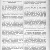 3108 - Page 3115 - Partie scientifique. L’actualité scientifique. La Presse. Syphilis et diététique (Les pseudo-intolérances aux médicaments) [(La Clinique, juin 1937, A)] / Le problème de l’énurésie [(Revue Médicale Française, mai 1937)] / Les hémorragies méningées du nouveau-né [(Gaz. Hebd. des Sc. Médicales de Bordeaux, 27 juin 1937)]
