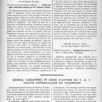 3117 - Page 3124 - Partie scientifique. L’actualité scientifique. Les Livres. Action des eaux chlorurées-sodiques sur les fibromes utérins, par Docteur David, 1937 / Apologie du sourcier, par Emile Christophe, Paris / Genèse, caractères et mode d'action du V. A. V. vaccin antibacillaire de vaudremer
