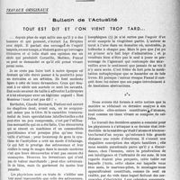 3120 - Page 3127 - Partie professionnelle, Hygiène, Assistance, Mutualité, Intérêts corporatifs, Variétés. Travaux originaux. Bulletin de l’Actualité. Tout est dit et l’on vient trop tard…