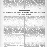 3175 - Page 3182 - Partie scientifique. Hôpital des enfants-malades. A Propos du diagnostic de l’urémie, par le Professeur LE Gac. Mise au point du Professeur Le Gac / La destruction des germes pathogènes dans l’eau de boisson par l’acide tartrique