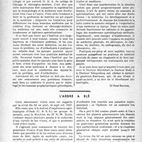 3201 - Page 3208 - Partie professionnelle, Hygiène, Assistance, Mutualité, Intérêts corporatifs, Variétés. Travaux originaux. Variétés. Inauguration de l'institut « Eastman» d'hygiène dentaire et de stomatologie / L’arbre à blé