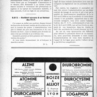 3213 - Page 3220-LX - Correspondance. Accidents du travail. Les lésions tuberculeuses produites par des poussières ne sont ni des accidents du travail ni des maladies professionnelles garanties par la loi / Accident survenu à un facteur des P. T. T