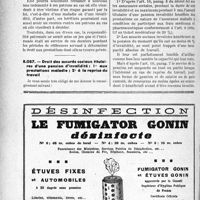3219 - Page 3226-LXVI - Correspondance. Assurances sociales. Responsabilité du patron qui n’a pas fait immatriculer son domestique aux Assurances sociales / Droit des assurés sociaux titulaires d’une pension d’invalidité: 1° aux prestations maladie ; 2° à la reprise du travail