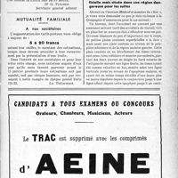 3224 - Page VII-3231 - Comment s’exerce la Défense professionnelle individuelle par le Sou médical / Mutualité familiale. A nos sociétaires / Correspondance. Application des tarifs d’honoraires. Accidents du Travail. Régularisation de plaie superficielle mais située dans une région dangereuse pour les suites
