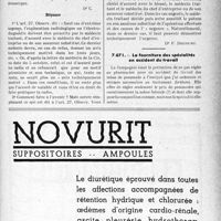 3226 - Page IX-3233 - Correspondance. Application des tarifs d’honoraires. Accidents du Travail. Radiographie. Accord conditionnel ? Refus ? / La fourniture des spécialités en accident du travail