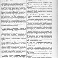 3310 - Page 3313 - Partie scientifique. L’Actualité scientifique. Les Thèses. Agranulocytose et streptocoque, par Dr L. Dutter, 1937 / Contribution à l’étude de la variabilité microbienne, par Dr F. Wahl, 1937 / Essai d’un traitement biologique de l’ozène. Association de la bactériophagothérapie et de l’endocrinothérapie, par Dr Em. -J. Sobieski, 1937 / Contribution à l’étude des tumeurs sarcomateuses du médiastin, par Dr J. Estève, 1937 / Contribution à l’étude de la syphilis dans la ville de Rennes de 1935 à 1937, par Dr F. Joly, 1937