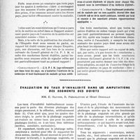 3325 - Page 3328 - Partie professionnelle, Hygiène, Assistance, Mutualité, Intérêts corporatifs, Variétés. L’Actualité professionnelle. L’exercice « libre » de la médecine en certains pays, par le docteur F. Decourt. Le comportement cardio-vasculaire des différents sujets dans la pratique des sports [(Liège Médical, 17 octobre 1937)] / Évaluation du taux d’invalidité dans les amputations des segments des doigts, MM. E. Olivier, R. Piédelièvre et Henri Desoille