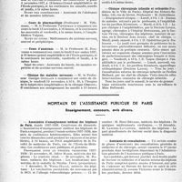 3333 - Page 3336 - Partie professionnelle, Hygiène, Assistance, Mutualité, Intérêts corporatifs, Variétés. Faculté de médecine de paris. Enseignement et actes de la Faculté / Hôpitaux de l'assistance publique de paris. Enseignement, concours, avis divers