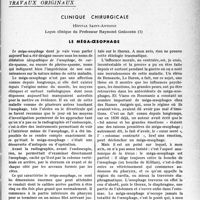 3362 - Page 3363 - Partie scientifique. Travaux originaux. Clinique chirurgicale, Leçon clinique du Professeur Raymond Grégoire. Le méga-œsophage