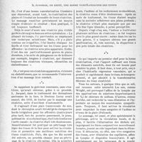 3371 - Page 3372 - Partie scientifique. Travaux originaux. La clinique au goût du jour. Le massage, grâce à un emploi judicieux, est susceptible d’améliorer plaies ou cicatrices, d’après le Docteur R. Leroy. Il favorise, en effet, une bonne vascularisation des tissus