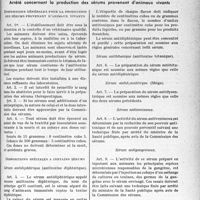 3402 - Page 3403 - Partie professionnelle, Hygiène, Assistance, Mutualité, Intérêts corporatifs, Variétés. Travaux originaux. Bulletin de l’Actualité. Documents officiels. Sérums et vaccins. Arrêté concernant la production des sérums provenant d’animaux vivants