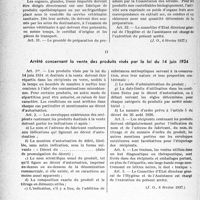 3405 - Page 3406 - Partie professionnelle, Hygiène, Assistance, Mutualité, Intérêts corporatifs, Variétés. Travaux originaux. Bulletin de l’Actualité. Documents officiels. Sérums et vaccins. Arrêté concernant la production des sérums provenant d’animaux vivants / Arrêté concernant la vente des produits visés par la loi du 14 juin 1934