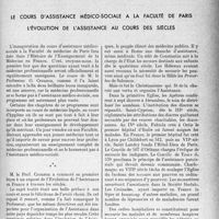 3432 - Page 3449 - Propos du jour. Le cours d’assistance médico-sociale a la faculté de Paris. L'évolution de l’assistance au cours des siècles [J. Noir]