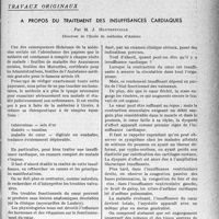 3434 - Page 3451 - Partie scientifique. Travaux originaux. A Propos du traitement des insuffisances cardiaques, par M. J. Hautefeuille