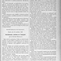 3448 - Page 3465 - Partie scientifique. L'Actualité scientifique. Les Sociétés Savantes. Paris. Société de biologie. Sexe du foetus et titre hormonal du sang maternel, (13-11-1937) / Société médicale des praticiens, Séance du 15 octobre 1937. Sensibilisation, paradoxe de l’immunité