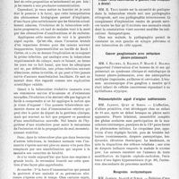 3449 - Page 3466 - Partie scientifique. L'Actualité scientifique. Les Sociétés Savantes. Paris. Société médicale des praticiens, Séance du 15 octobre 1937. Sensibilisation, paradoxe de l’immunité / Montpellier. Société des sciences médicales et biologiques de Montpellier et du Languedoc méditerranéen. De l'utilité de la pyélographie dans la tuberculose rénale (Rein tuberculeux à gauche, rein ectopique à droite) / Cancer ganglionnaire avec métastase pleuro-pulmonaire / Polioencéphalite aiguë d’origine indéterminée / Rougeoles ecchymotiques