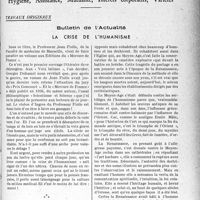 3454 - Page 3471 - Partie professionnelle, Hygiène, Assistance, Mutualité, Intérêts corporatifs, Variétés. Travaux originaux. Bulletin de l'actualité. La crise de l'humanisme
