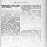 3460 - Page 3477 - Partie professionnelle, Hygiène, Assistance, Mutualité, Intérêts corporatifs, Variétés. L'actualité professionnelle. Informations judiciaires. Les réductions opérées sur les mémoires d’Assistance médicale gratuite sont soumises au contrôle de la juridiction administrative / Un retour en arrière de la jurisprudence en matière de cession de clientèle ?