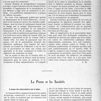 3462 - Page 3479 - Partie professionnelle, Hygiène, Assistance, Mutualité, Intérêts corporatifs, Variétés. L'actualité professionnelle. Informations judiciaires. La prescription de deux ans n’est pas applicable aux créances d’honoraires contre l’administration / La Presse et les Sociétés. A propos des intoxications par le tabac [(Annales de médecine légale, octobre 1937)]