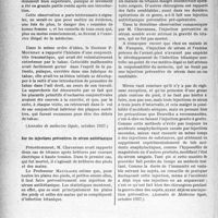 3463 - Page 3480 - Partie professionnelle, Hygiène, Assistance, Mutualité, Intérêts corporatifs, Variétés. L'actualité professionnelle. La Presse et les Sociétés. A propos des intoxications par le tabac [(Annales de médecine légale, octobre 1937)] / Sur les injections préventives de sérum antitétanique [(Annales de Médecine légale, octobre 1937)]