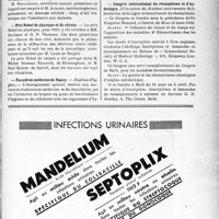3492 - Page VII-3509 - Dernières nouvelles. Académie de médecine / Prix Nobel de physique et de chimie / Faculté de médecine de Nancy / Congrès international du rhumatisme et d’hydrologie