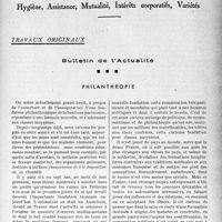 3522 - Page 3539 - Partie Professionnelle, Hygiène, Assistance, Mutualité, Intérêts corporatifs, Variétés. Travaux originaux. Bulletin de l'actualité. Philanthropie [Dr Raphaël Massart]