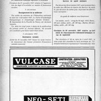 3565 - Page 3582-XII - A travers l’officiel. Assurances sociales / Enseignement de la médecine / Assurances sociales / Eaux minérales / Service de santé militaire / Circulaire du 30 novembre 1937 relative au tarif limite de réassurance de l’indemnité forfaitaire en cas de maternité