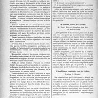 3587 - Page 3604 - Partie Scientifique. L’actualité scientifique. Les Congrès. XXIVe Congrès d’hygiène, (Paris, Institut Pasteur, 25-27 octobre 1937). Hygiène scolaire. Les causes d’inadaptation dans l’enseignement secondaire. - MM. G. Heuyer et Macé de Lépinay / Le travail prématuré chez l’enfant d’âge scolaire et ses conséquences médico-sociales. - Docteur Lavaud / La natation scolaire et l’hygiène. - M. Henri Mouzet / L’insuffisance respiratoire chez les écoliers. - Docteur P. Russo / L’inspecteur médical des écoles et sa situation vis-à-vis du Corps médical - Docteurs L. Jullien et Andrieux
