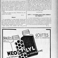 3614 - Page LVII-3631 - Correspondance. Questions diverses. Prescription des honoraires médicaux / Le maire peut-il être médecin de l’hôpital ?