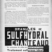 3631 - Page 3648-X - Dernières nouvelles. Amicale des médecins parisiens de Paris / Naissances / Nécrologie [Docteurs Eugène Albouzd, Boutin, Pierre Chantrel, Charrin, Charles Collon, Henri Labache, Marie Durand, Gomma, Fernand Lalesque, Ernest Liotard, Monribot, André Ricateau] / A travers l’officiel. Hôpitaux psychiatriques / Enseignement de la médecine