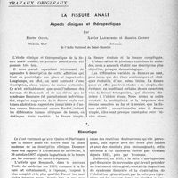 3638 - Page 3655 - Partie Scientifique. Travaux originaux. La fissure anale. Aspects cliniques et thérapeutiques, Pierre Oury, Xavier Larmurier et Maurice Gorny / Historique