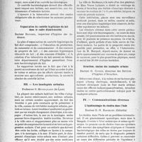 3659 - Page 3676 - Partie Scientifique. L’actualité scientifique. Les Congrès. XXIVe Congrès d’hygiène, (Paris, Institut Pasteur, 25-27 octobre 1937), (Suite et fin). Le lait sain. L’organisation de la protection du lait dans les Alpes-Maritimes - Docteur Fernand Barbary / Organisation du contrôle hygiénique du lait dans le cadre départemental - Docteur Roussel / Les inadaptés urbains - Professeur G. Mouriquand. Une oeuvre médicale périscolaire « La Dune », station climatique scolaire de la ville de Bordeaux - Docteur E. Ginestous / Arcachon, station des inadaptés urbains - Docteur G. Cuvier / Communications diverses. L’épidémiologie du choléra dans l’Inde - Docteur D. -N. Banerjee