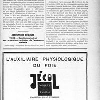 3686 - Page LXI-3703 - Correspondance. Application des tarifs d'honoraires. Assurances sociales. Demande de prise en charge pour une intervention / Assurances sociales. Conditions du droit aux prestations spéciales de l'assurance maladie