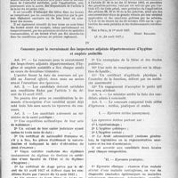 3702 - Page 3085 - L’Inspection médicale d’hygiène. Règlement sanitaire départemental d’hygiène prescrit par l’article 1er du décret-loi du 30 octobre 1935 / Concours pour le recrutement des inspecteurs adjoints départementaux d’hygiène et emplois assimilés