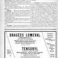0011 - Page 8-X - Dernières nouvelles. Confédération des Syndicats médicaux / Légion d’honneur / Mariage / Nécrologie [Odile, Massé, Nicolas, Jacquemont] / Aesculape