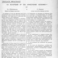 0018 - Page 15 - Partie scientifique. Travaux originaux. La sclatique et les affections voisines, par R. -J. Weissenbach et F. françaison