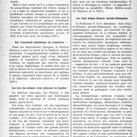 0033 - Page 30 - Partie scientifique. L'actualité scientifique. La presse. La novo-alcoolisation du sympathique lombaire dans les artérites des membres inférieurs [(Journ. de Méd. et de Chir. prat, 10 octobre 1937)] / Sur l’immunité diphtérique du nourrisson [(Bruxelles-Médical, 10 octobre 1937)] / Les jeux des enfants. Leur influence en hygiène [(Revue Médico-sociale de l’Enfance, n° 4, 1937)] / Les états hépato-billaires pseudo-lithlasiques [(Le Foie, n° 12, 1937)]