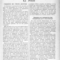 0098 - Page 95 - Partie scientifique. L'actualité scientifique. La Presse. L’hyperpyrexie dans l’infection gonococcique [(L’Union Médicale du Canada, octobre 1937)] / Remarques sur le traitement des états schizophréniques par le coma insulinique [(Le Progrès Médical, 30 octobre 1937)] / La radiologie d’urgence dans les syndromes abdominaux aigus [(Journal Belge de radiologie, fasc. 150, 1937)]