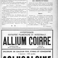 0128 - Page LV-125 - Prix De L’académie De Médecine décernés en 1937 / Correspondance. Application des tarifs d’honoraires. Accidents du Travail. Pose d’appareil plâtré sans réduction de fracture