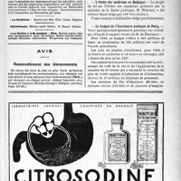 0136 - Page VII-133 - Renseignements / Dernières nouvelles. Académie de médecine / L’Ordre des médecins en Belgique / Le budget de l’Assistance publique de Paris