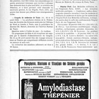 0137 - Page 134-VIII - Dernières nouvelles. Le budget de l’Assistance publique de Paris / l’association amicale des anciens médecins des Corps combattants / Congrès de médecine de Tunis / Hôpital Foch