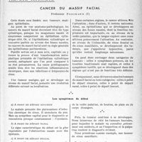 0146 - Page 143 - Partie scientifique. Travaux originaux. Cancer du massif facial, Professeur Portmann