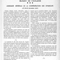 0164 - Page 161 - Partie professionnelle, Hygiène, Assistance, Mutualité, Intérêts corporatifs, Variétés. Travaux originaux. Bulletin de l’Actualité. Assemblée générale de la confédération des syndicats, (17-18-19 Décembre 1937) [Dr Raphaël Massart]